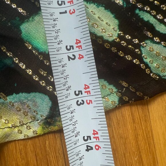 Karen Millen Size 10 NEW Green Metallic Iridescent Long Sleeve Column Midi Dress - Picture 16 of 16